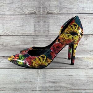 BRASH Karah D'orsay Stiletto Floral Heels Women US Size 7 Multicolor Pointy Toes